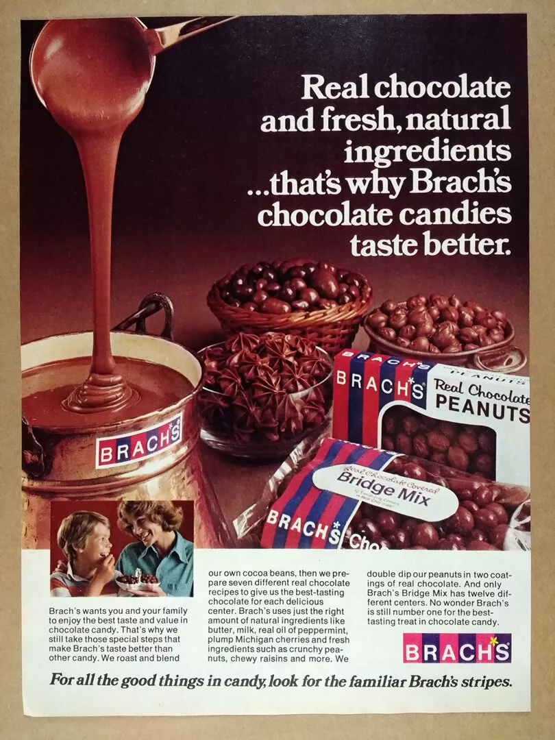 1978 Brach's Chocolate Stars Peanuts Bridge Mix Candy vintage