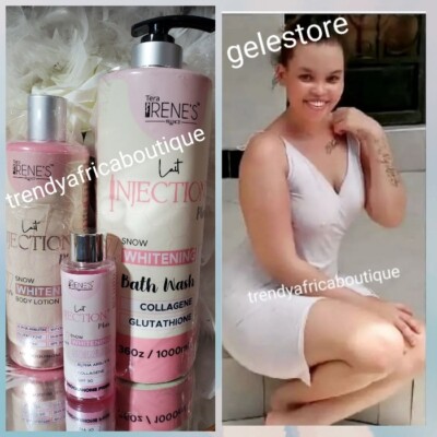 3pcs. Lait Tera Irene's SNOW Whitening Body Lotion, Shower Gel & Serum