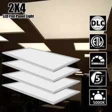 4-8PCS 2x4 Panel Troffer Edge-Lit Flat 5 YRS Warranty, 24" x 48", 75W 7800Lumens