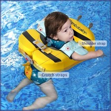 Mambobaby Float with Non-Inflatable Canopy Baby Float for Infant Swimming Floats