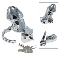 Male Metal Heavy Cage Lock Chastity Cage Adjustable Ring Slave Chastity Device