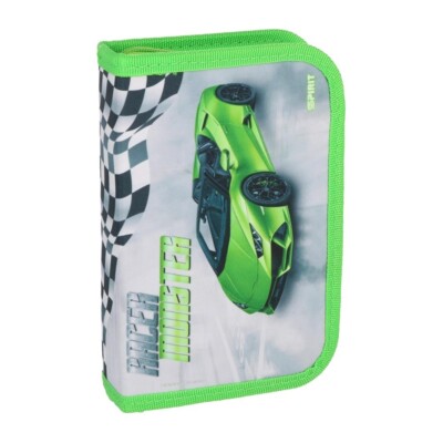 SPIRIT Mäppchen 28teilig Renn Sport Auto Jungen Federtasche Etui gefüllt Grün