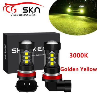 3000K Gold Yellow LED Bulbs Fog Light Lamps H11 H9 H8 For Nissan Juke 2011-2014