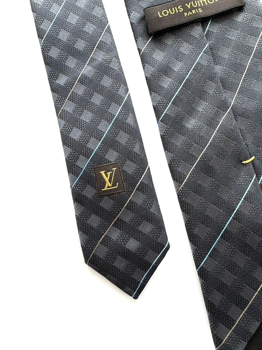 Louis Vuitton Damier Silk Tie Grey