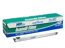 Handi-Film 24"x2000' Plastic Food Service Film Cling Wrap w/Safety Slide Cutter