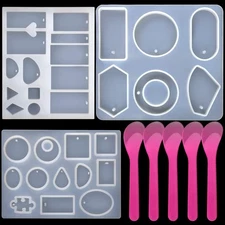 LEOBRO Jewelry Resin Molds, 3pcs Silicone Molds for Resin, DIY Jewelry
