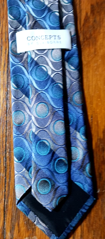 Concepts от Claiborne галстук синий Aqua золото серый абстрактный геометрический галстук, изящный!! - Изображение 4 из 4