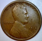 1914s Lincoln Wheat KEY DATE Cent G / VG Coin Penny LOT #6  NR