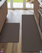 DEXI Anti-Fatigue Kitchen Floor Mats Set of 2 Waterproof Runners, 17x29 & 17x59
