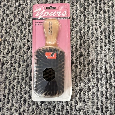 NIP Vintage Natural Pure Soft Boar Bristle Brush Wood Handle