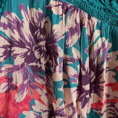Anthropologie Hazel Mallory Lace Large BOHO Green Floral Sleeveless Top - Picture 3 of 11