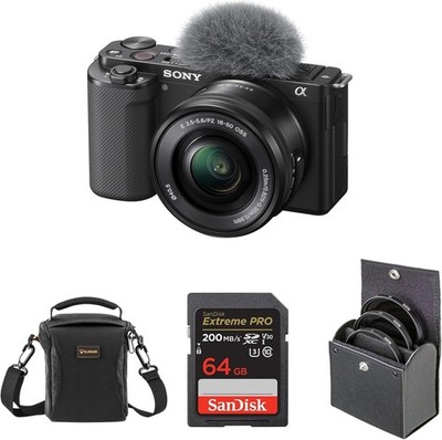 Sony Alpha ZV-E10 APS-C Interchangeable Lens Mirrorless Vlog Camera - Black