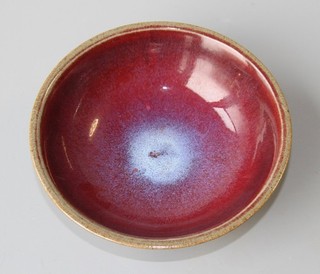 Antique Chinese Flambe Glazed Porcelain Bowl Qing 19th c