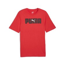 PUMA Essentials Logo Lab Crew Neck Short Sleeve T-Shirt Mens Red Casual Tops 693