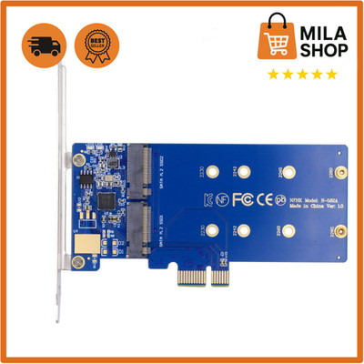 M.2 SSD zu PCIe X1 Adapter 2x SATA PCIe 3.0/4.0 JMB582 Erweiterungskarte 12cm