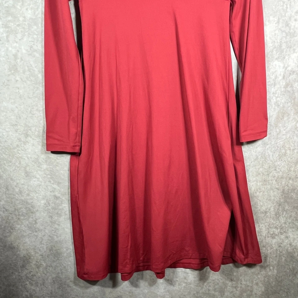 Patagonia Eva Luna Dress Women Large Red Midi Outdoor Travel Gorp Hiking Stretch - Image 3 of 4