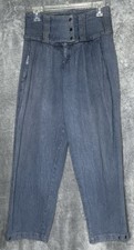 Vintage Sasson Womens 11 High Waist Tapered Jeans Ankle Snap Hem 100 Cotton