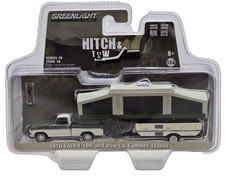greenlight hitch and tow 1970 ford F 100 series 10 and pop up trailer 1:64 HTF