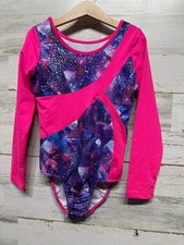Danskin Long Sleeve Pink and Purple Leotard - Girls Size Medium 7/8 - Very Good