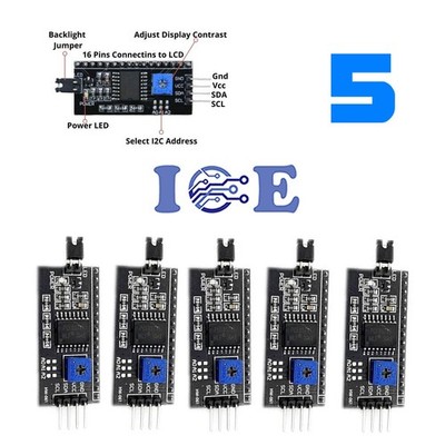 5pcs Serial Interface Module IIC I2C for LCD Display 1602 2004 Arduino PCF8574T