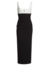New, Chiara Boni La Petite Robe Shohey Two-Tone Midi-Dress Size 44 #MD1073