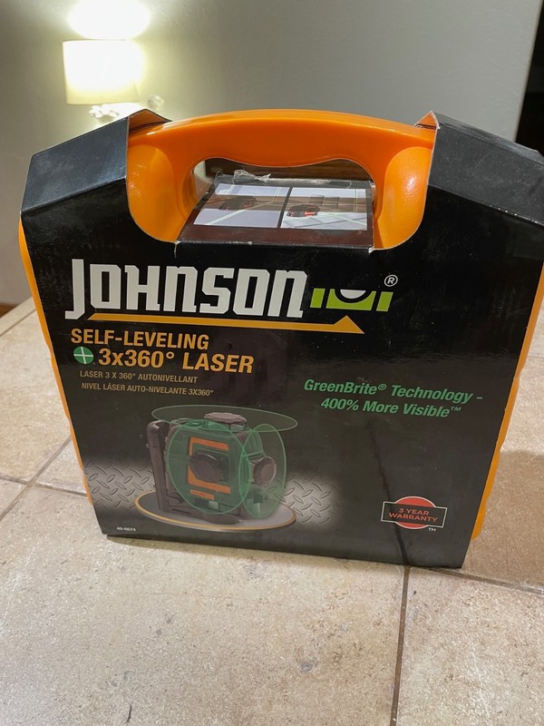 Johnson Level 3 x 360 Greenbrite Laser with Lithium Battery.  New   #40-6674