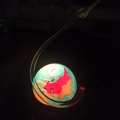 Vintage Soviet Space Globe Lamp with Rocket | USSR | Working