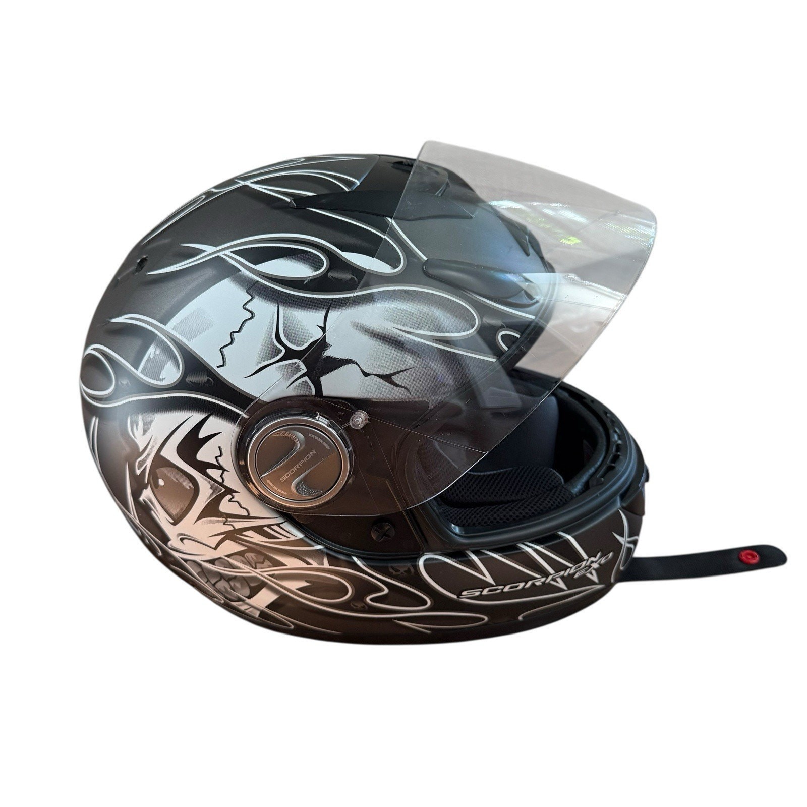 Scorpion EXO 700 Crack Head Black White Helmet Size Small DOT Snell Approved