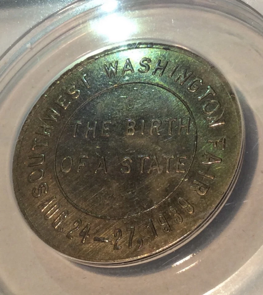 Triple Struck ANACS 1939 Washington Fair Token Coin- Only Known One Exist- Pop 1 - Image 3 of 4