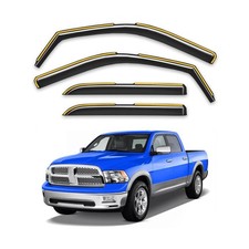 in-Channel Rain Guards Fit for Truck Dodge RAM 2009-2018 Crew Cab Mega Cab Wi...