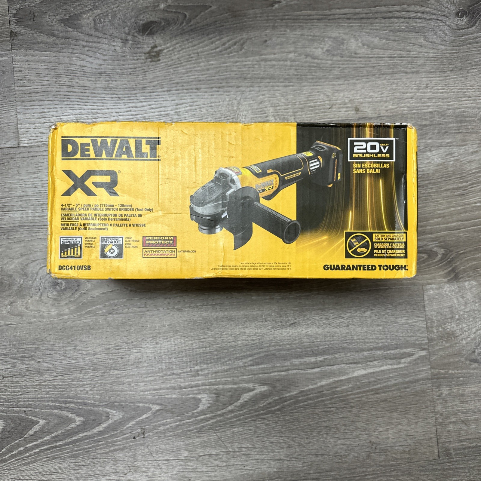 DEWALT DCG410VSB 20V XR Variable Speed 4-1/2&rdquo;&ndash;5&rdquo; Angle