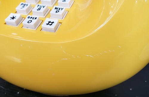 VTG 1970's Western Electric Yellow Sculptura Telephone Push Button Donut *Repair - Picture 13 of 16