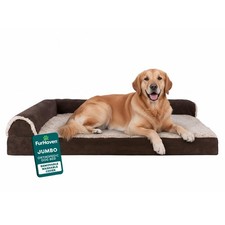 FurHaven Orthopedic Dog Bed for Large Dogs, L-Shaped Chaise Contour Mattress wit