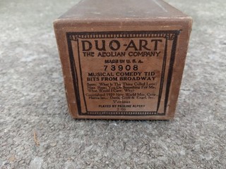 Vintage Duo Art Lettore Eoliano Piano Roll # 73908 Commedia Musicale di Broadway
