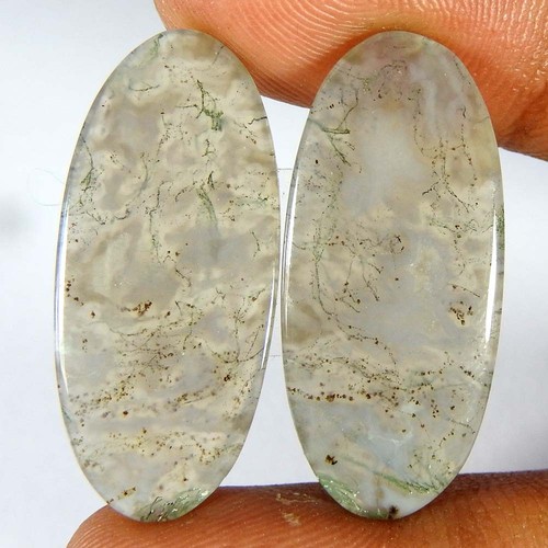 54CTS. CABOCHON OVALE dendrite de miel naturel, pierre précieuse en