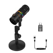 EJoy D10 XLR/USB-C Gaming Microphone for Podcasting Recording,Wired/Wireless ...
