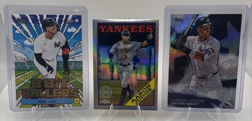 Aaron Judge 2023 Topps Chrome Refractor 35th Anniversary #88BC-1 Yankees 3 Cards