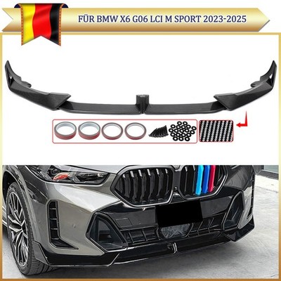 Für BMW X6 G06 M Sport LCI 2023-2025 Carbon Color Front Spoiler Lippe Stoßstange