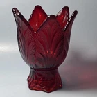 Fenton Tulip Shaped Ruby Amberina 2-Way Votive or Taper Candle Holder