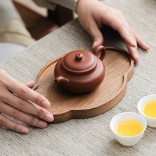 Black Walnut Tea Tray For Gongfu Tea Ceremony, Cloud-Shaped Tea Wooden O4Q6