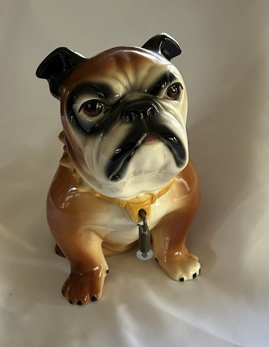 Vintage Mack Bulldog Bank With Lock & Key