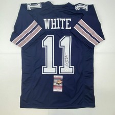 Autographed/Signed Danny White Dallas Dark Blue Football Jersey JSA COA Auto