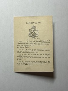 Vintage Rare Rock Island Arsenal Women's Golf Club STYMIE MEASURE Golf Scorecard