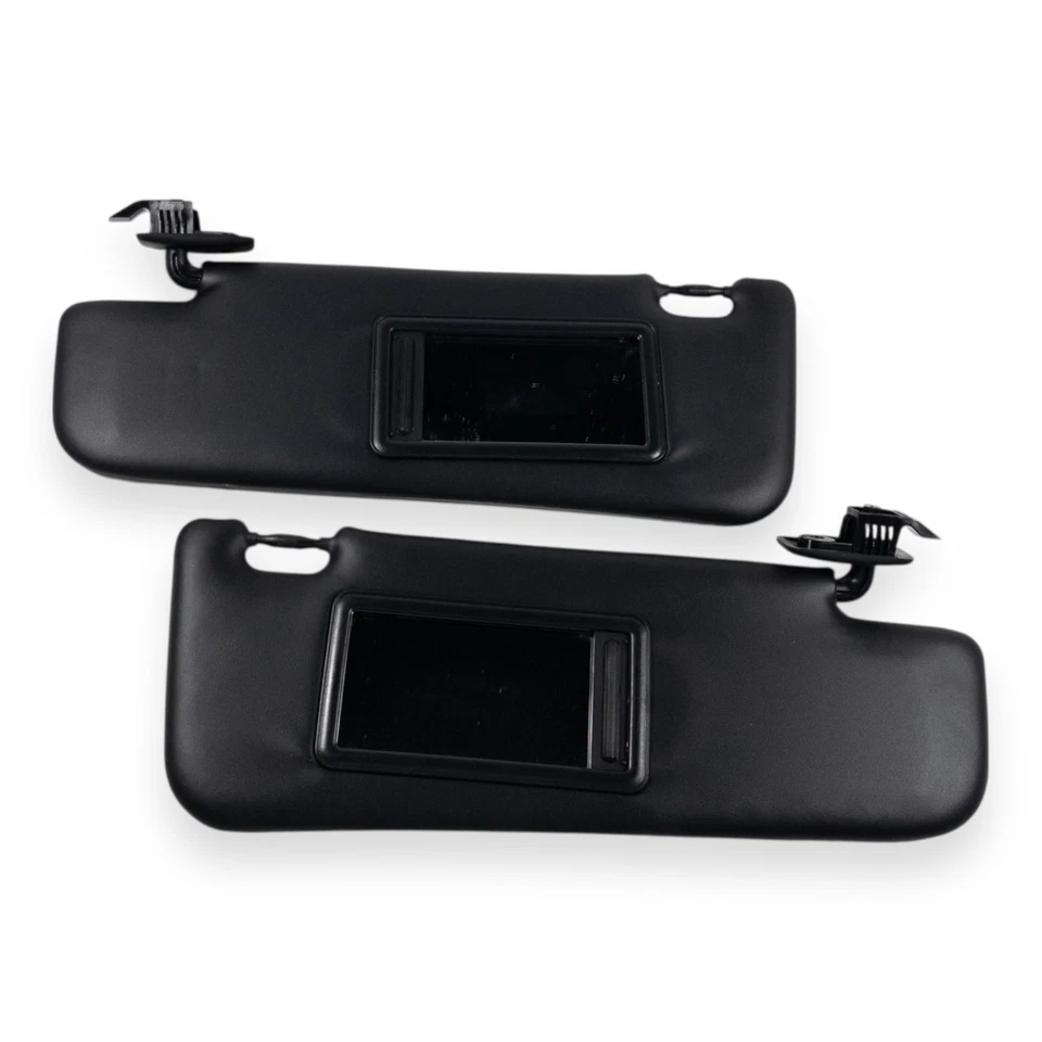 2012-2017 Fiat 500 Driver & Passenger Sun Visor Pair Set Black Vinyl - Image 4 of 4