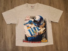 Vintage NASCAR Rusty Wallace Chase Authentics Miller Lite Shirt Size Large Crop
