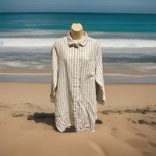 Quince 100% European Linen Button Front Midi Shirt Dress Pockets Coastal Size L