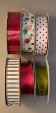 1 1/2-in x 50 yds. Wired Kirkland Ribbon Set of 6 1 NEW 