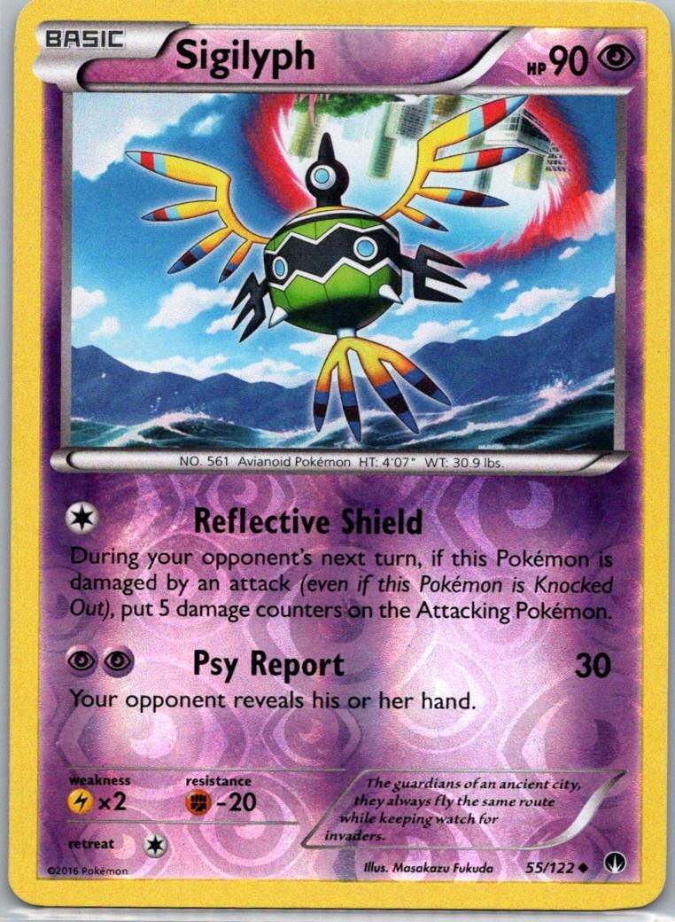Sigilyph 55/122 BREAKpoint Rev Holo NM