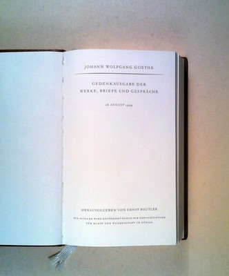 Goethe, Johann Wolfgang -  Sämtliche Gedichte. Erster Teil: Die Gedichte der Aus