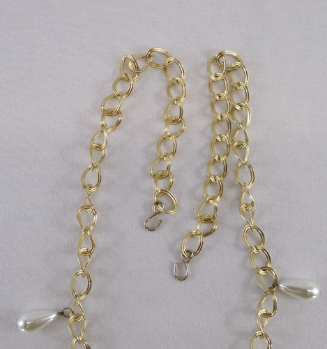 Cintura donna vintage tono oro catena pendente pietre finte regolabile 36" usata in ottime condizioni - Foto 6 di 11